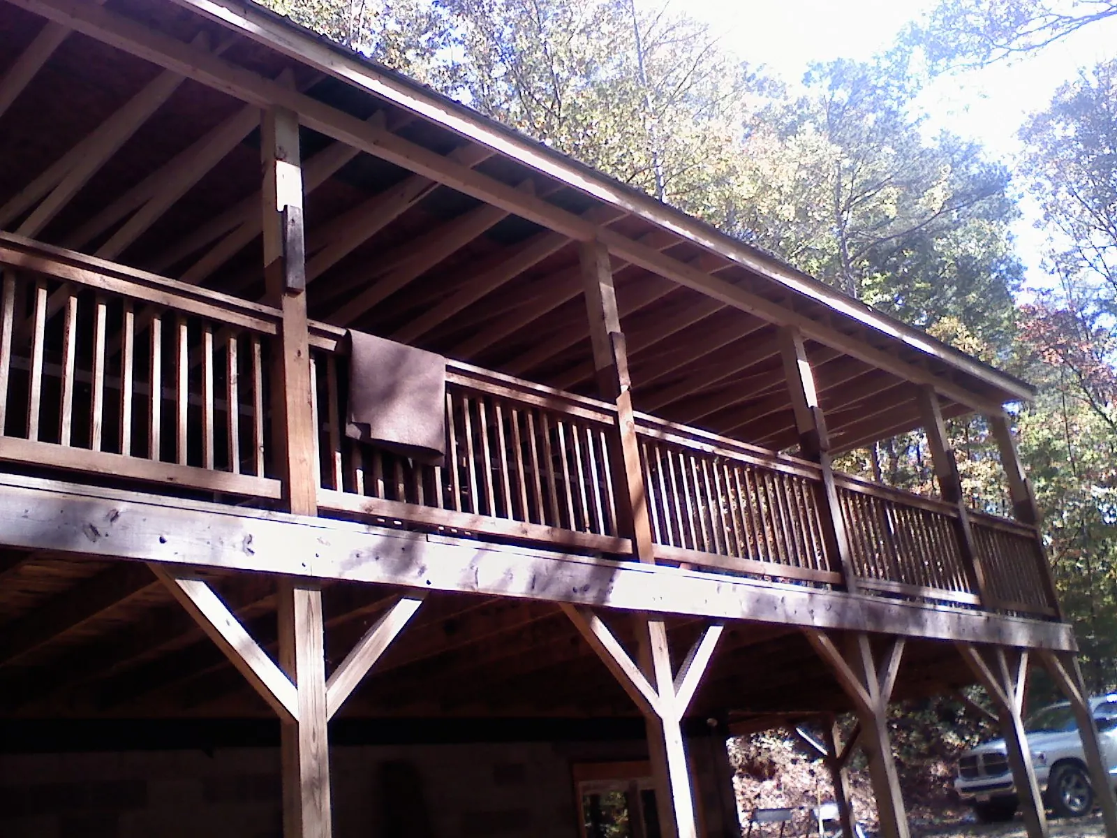 Timber framing under a new elevated porch and deck — Roof Leak Repair in Fergus Falls by Roofing Brothers
